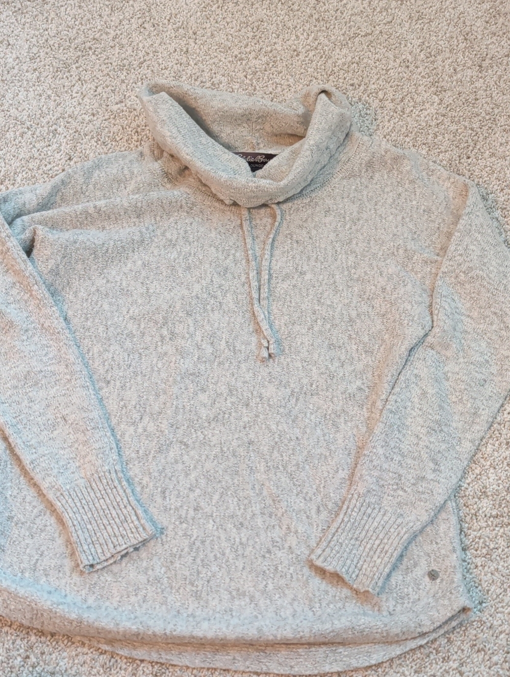 Eddie Bauer Light Gray Cowl Neck Pullover Sweater